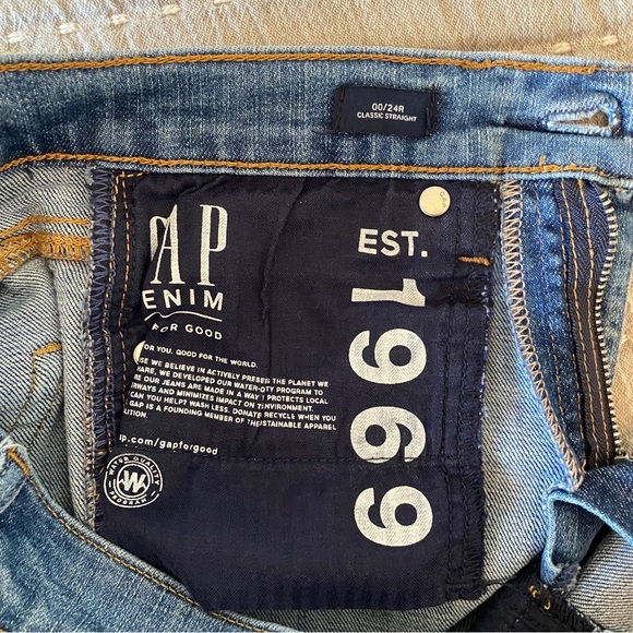 GAP 2 Pair GAP DENIM 1969 Straight Leg Jeans Size 24 - Picture 5 of 10